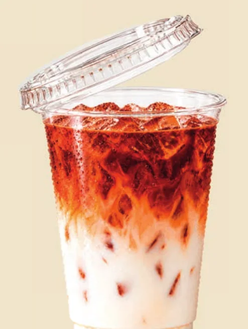 Vaso con la tapa abierta